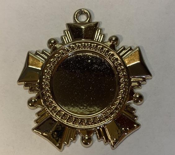Золотая медаль-орден из латунного сплава 50 мм с гравировкой